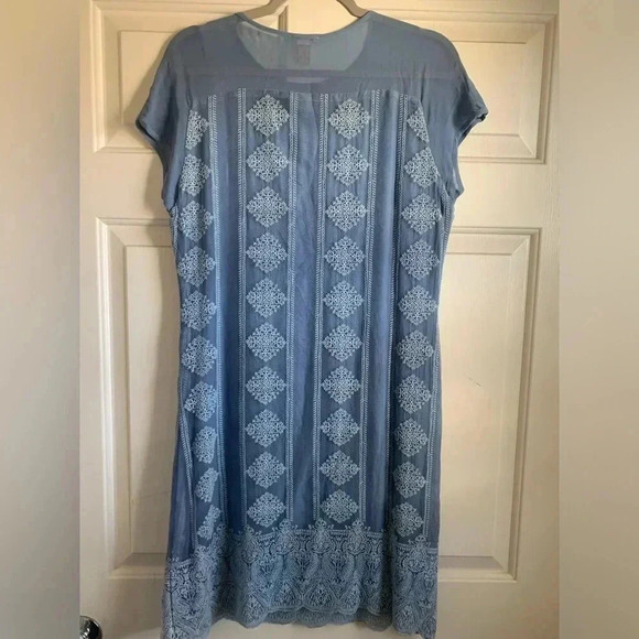 Sundance Twilight Embroidered Chiffon Shift Dress Small - Picture 3 of 4
